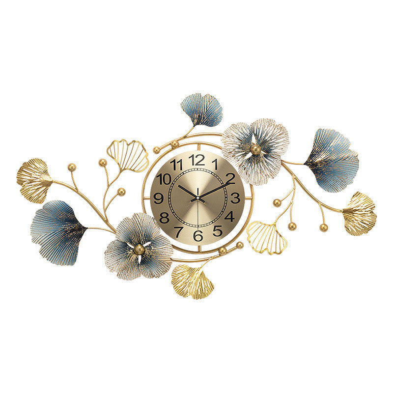The Golden Grove: Ginkgo Leaf Silent Wall Clock