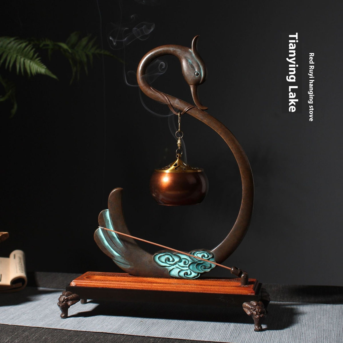 Whispering Petal: Hand-Painted Lotus Incense Burner