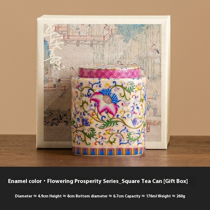 Enamel Color Tea Storage Can