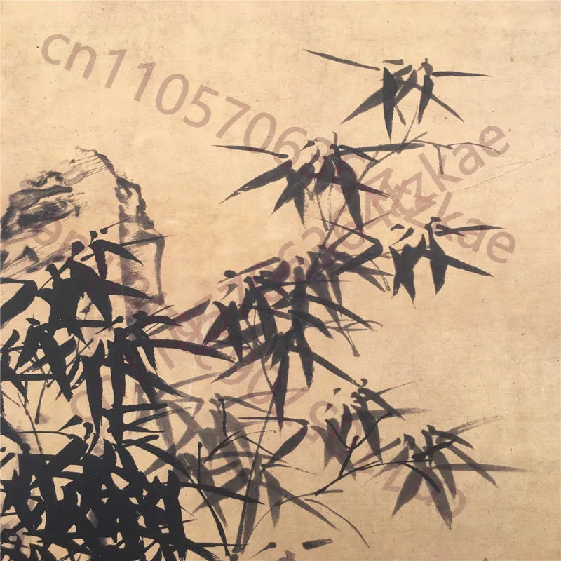 Vintage Chinese Scroll After Zheng Banqiao – Bamboo Rice Paper Painting Slice