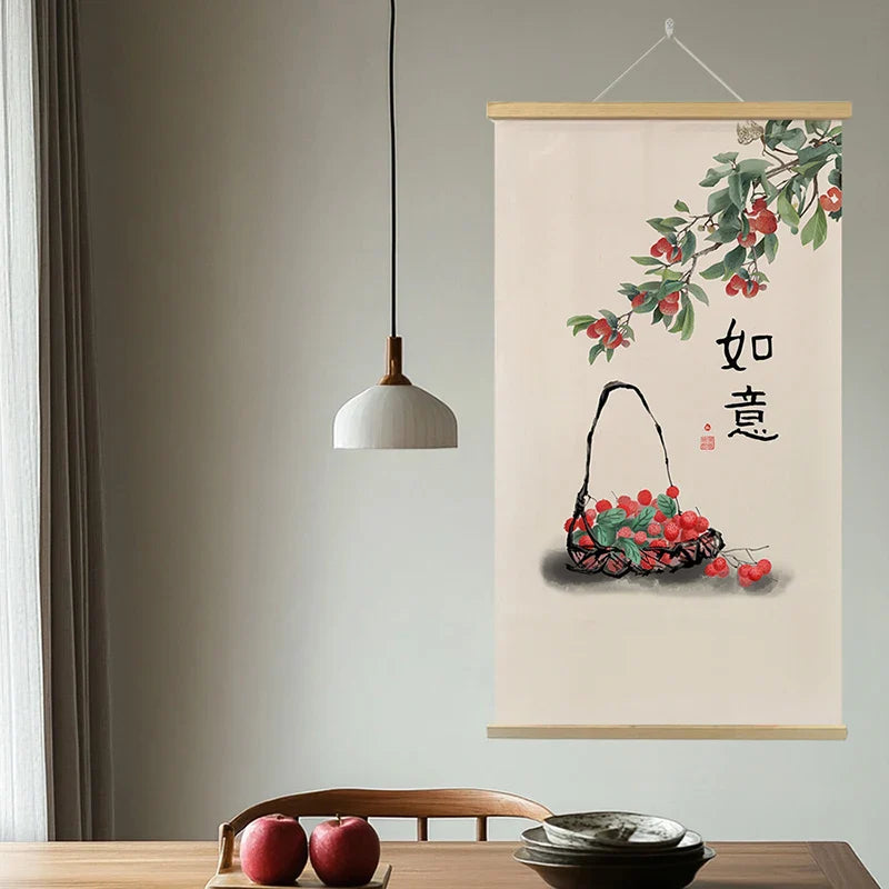 Japanese Ukiyoe Canvas Posters And Prints Home Decoration Painting Wall Art Picture With Solid Wood Hanging Scroll