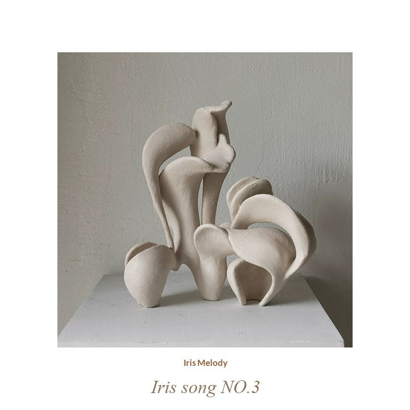 Handcrafted Wabi‑Sabi Ceramic Art Vase – Minimalist White Porcelain Sculpture