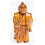 2" Boxwood Samurai Netsuke Figurine – Japanese Miniature Art
