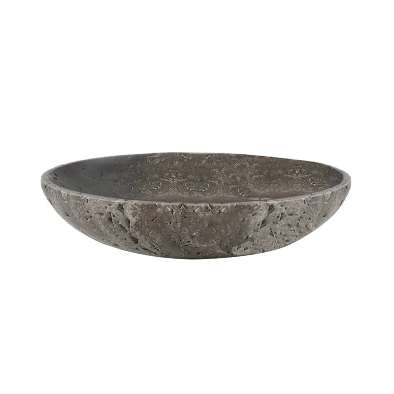 Wabi-sabi-inspired Vintage Gray Travertine Tray With A Sophisticated Vibe
