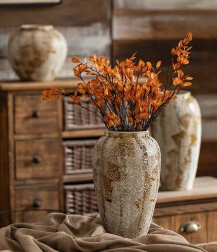 Chinese Wabi-Sabi Style Ceramic Vase Decor