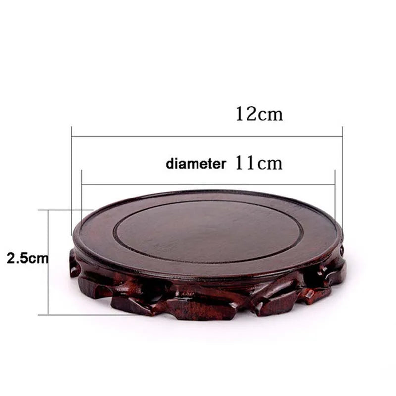 Retro Chinese Style 10-16cm Diameter Real Solid Wood Carving Imitation Old Round Base for Vase Teapot Statue Flowerpot