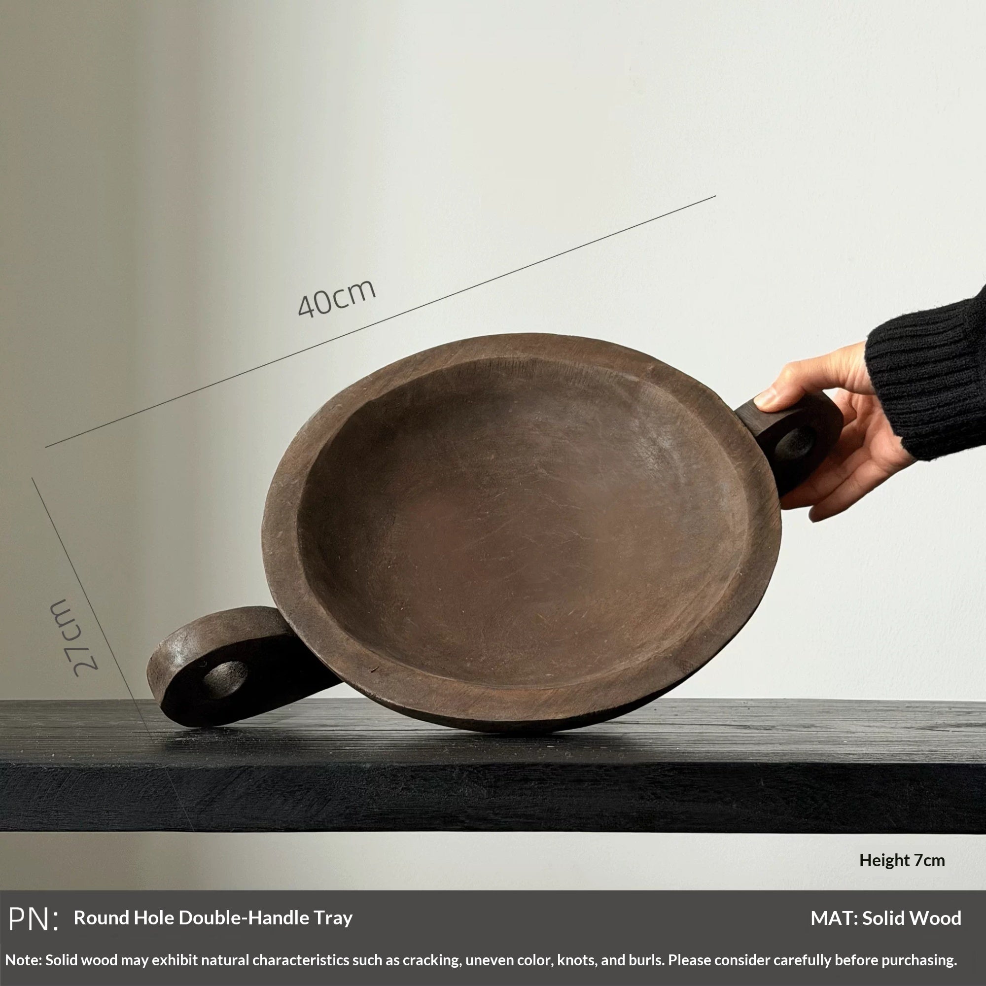 Wabi-sabi-style Round Wooden Aromatherapy Tray