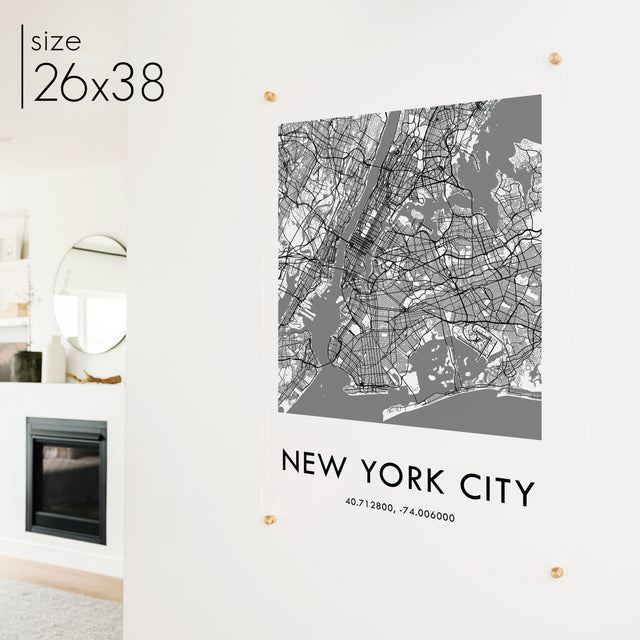 Clear Acrylic New York City Street Map