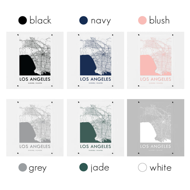 Clear Acrylic Los Angeles City Street Map