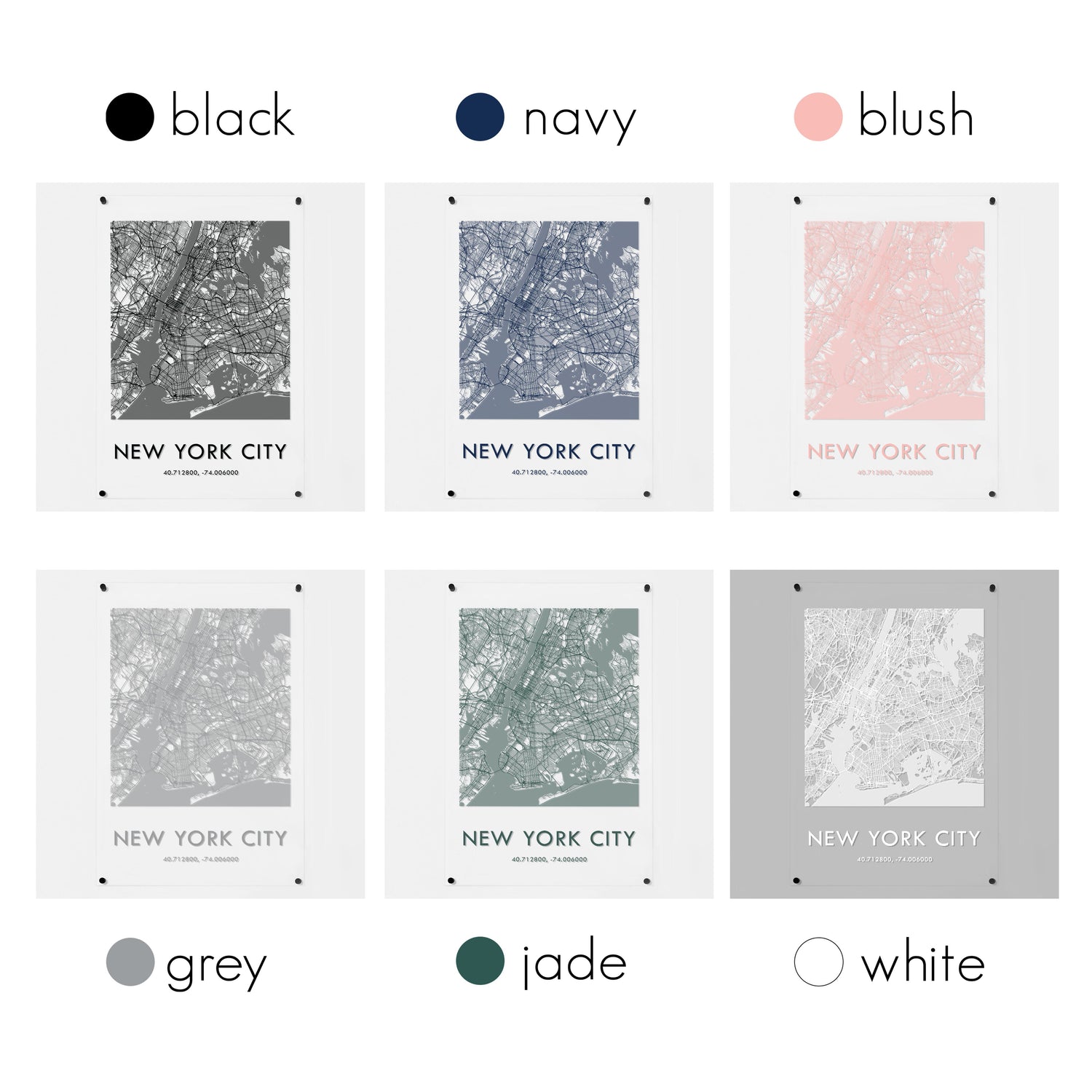 Clear Acrylic New York City Street Map