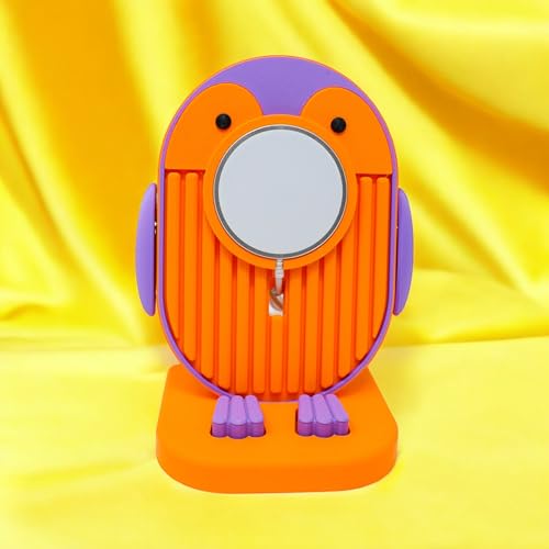 Penguin Charger Stand – Adorable Desk Organizer, Eco-Friendly (Beige & Grey)