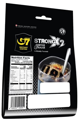 Trung Nguyen G7 Strong X2 Double Strength, 2 in 1 Instant Black