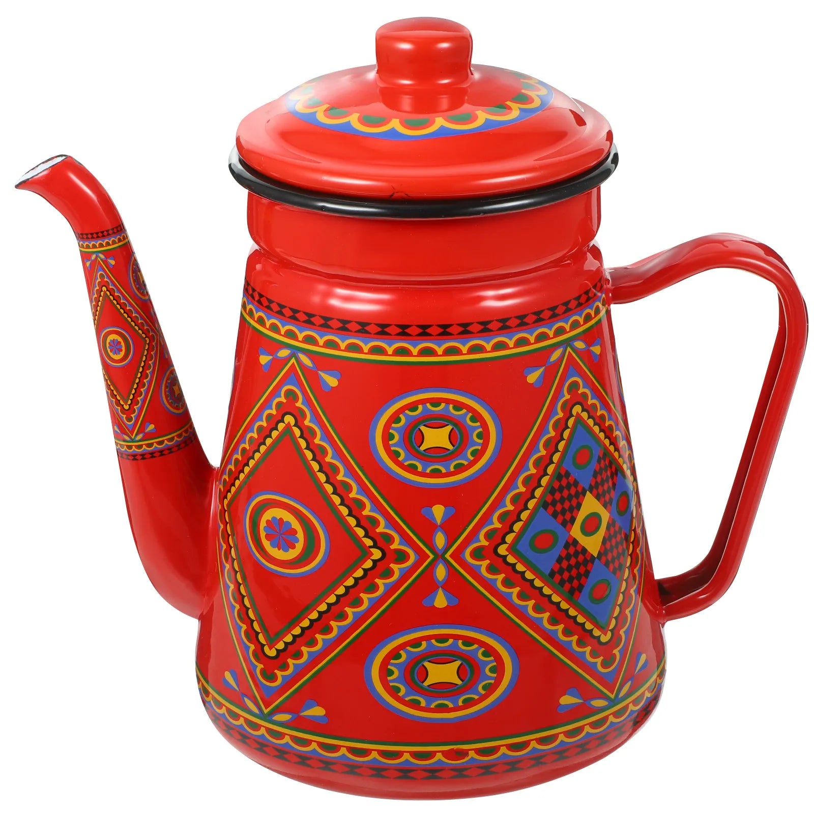 Red Enamel Coffee Pot Stovetop Tea Kettle