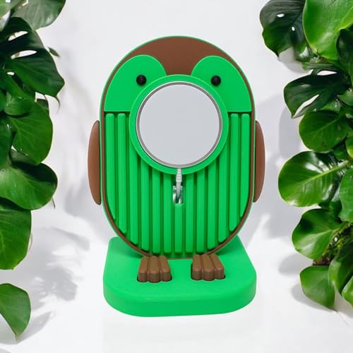 Penguin Charger Stand – Adorable Desk Organizer, Eco-Friendly (Beige & Grey)