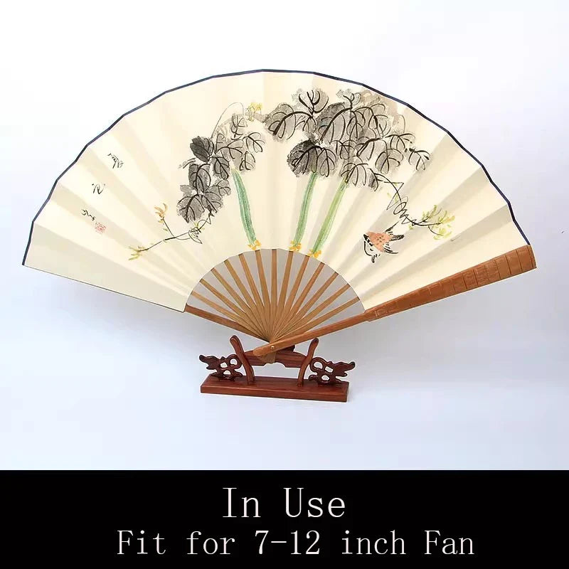 Solid Wood Fan Display Stand for Silk Folding & Round Fans