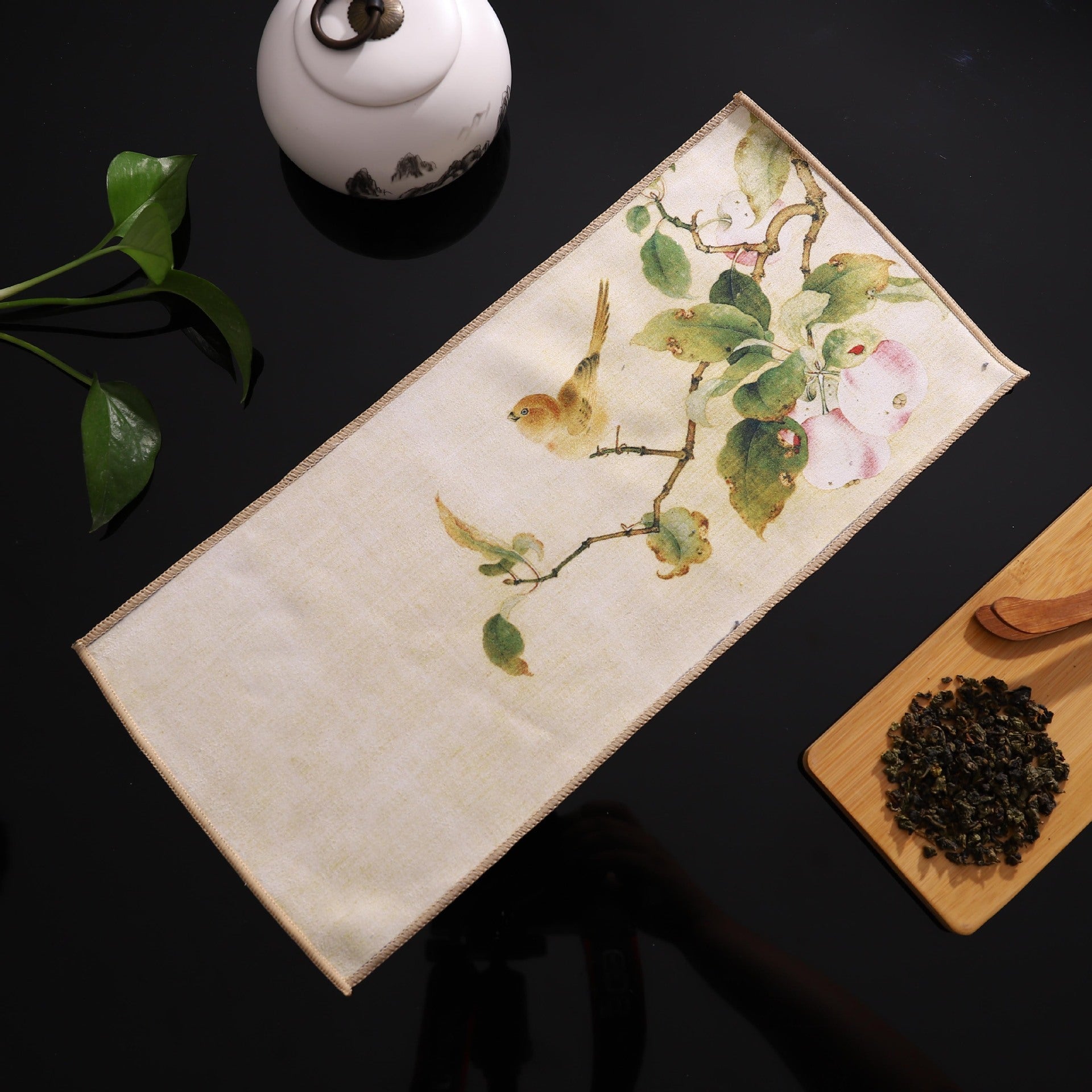 Deerskin Chinese Velvet Painted Zen Absorbent Tea Towel Cloth