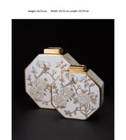 Modern Chinese Style Gilded White Porcelain Vase - Decorative Piece For Good Fortune