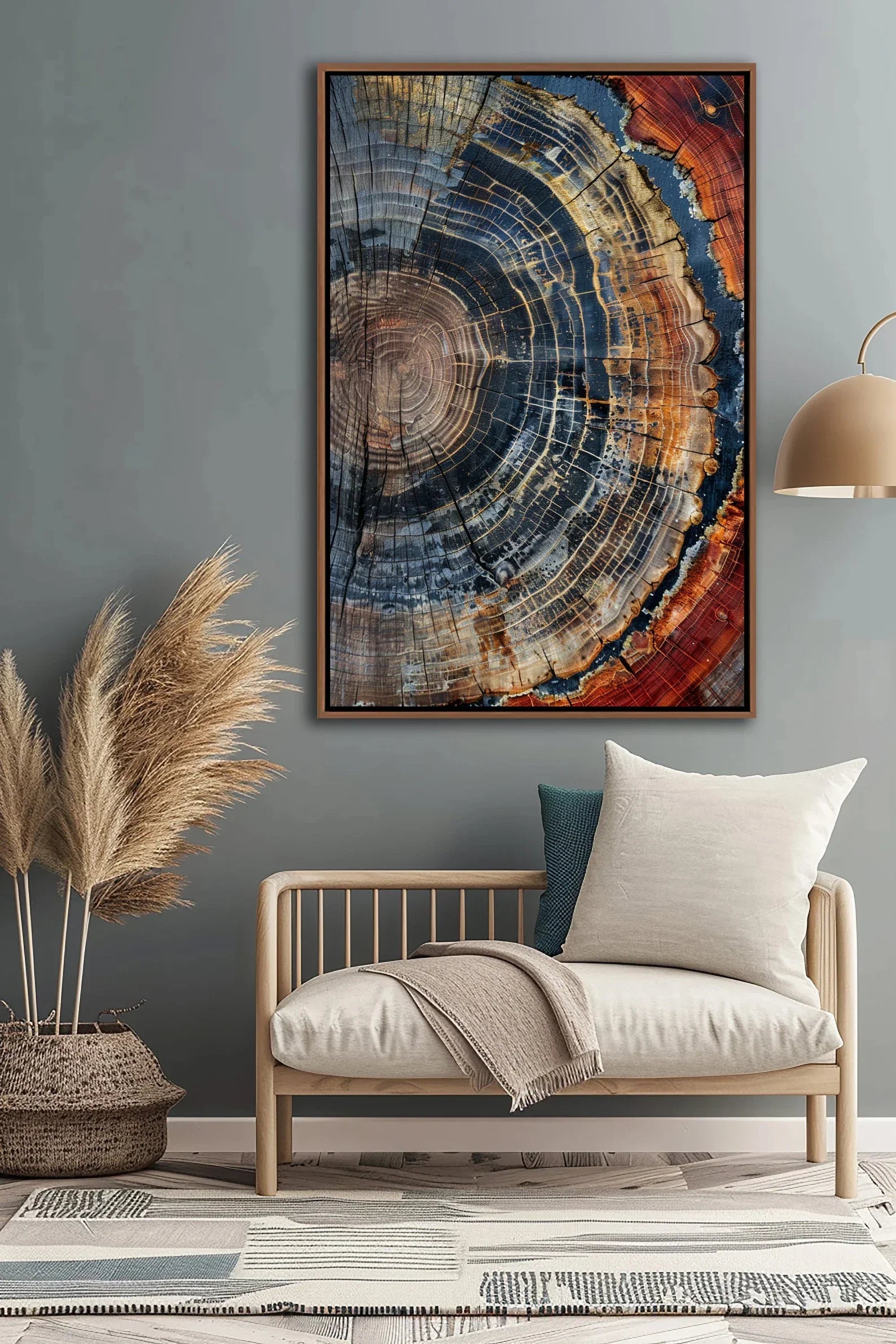 Colorful Tree Ring Canvas Wall Art – Minimalist Abstract Ring Design (Unframed High‑Quality Cotton Canvas)