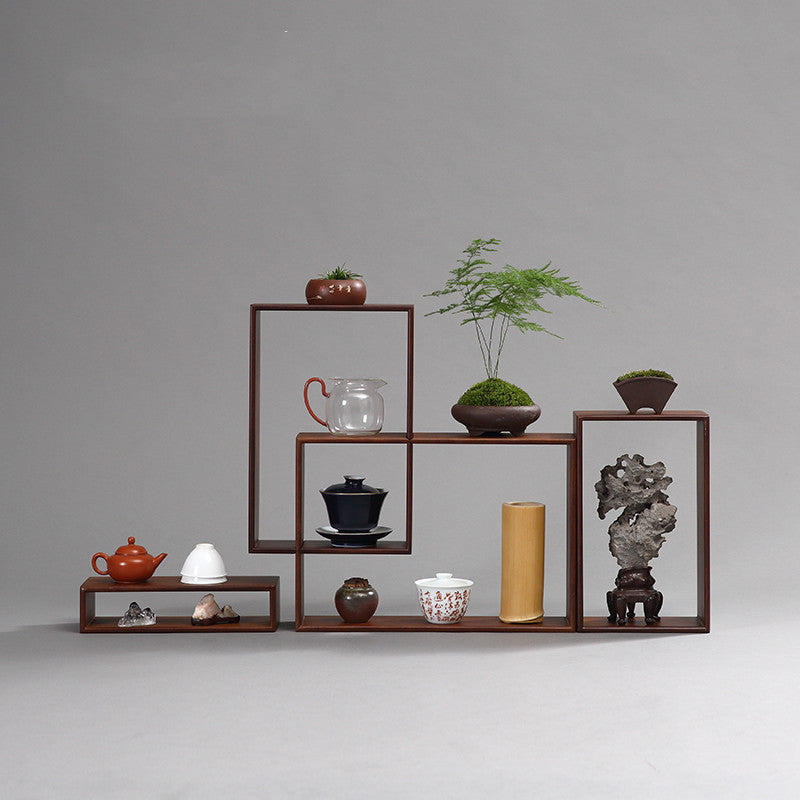 Bamboo Curio Shrine | Tiered Display Shelf
