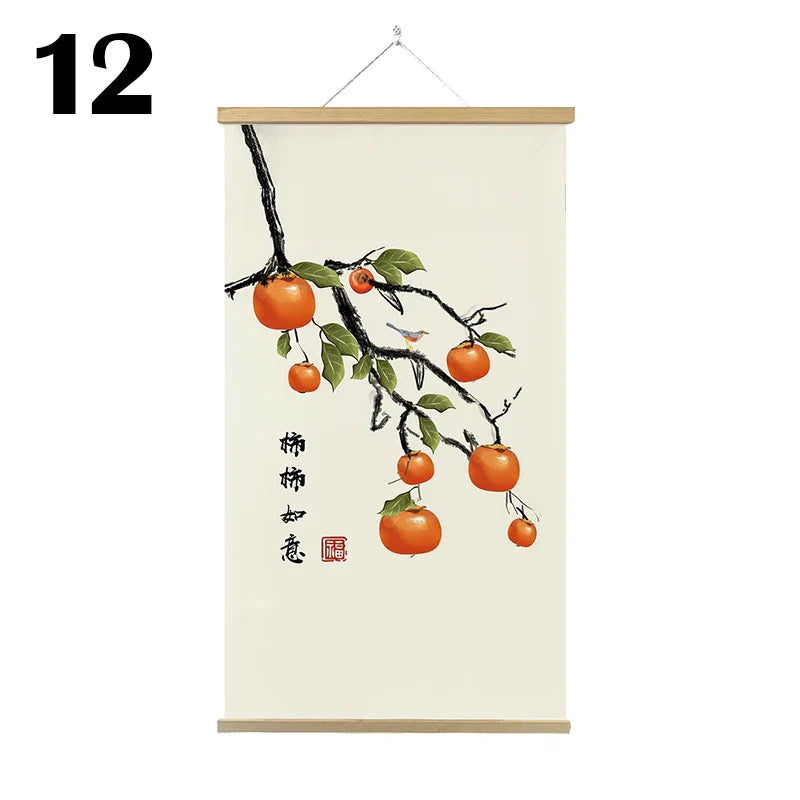 Japanese Ukiyoe Canvas Posters And Prints Home Decoration Painting Wall Art Picture With Solid Wood Hanging Scroll