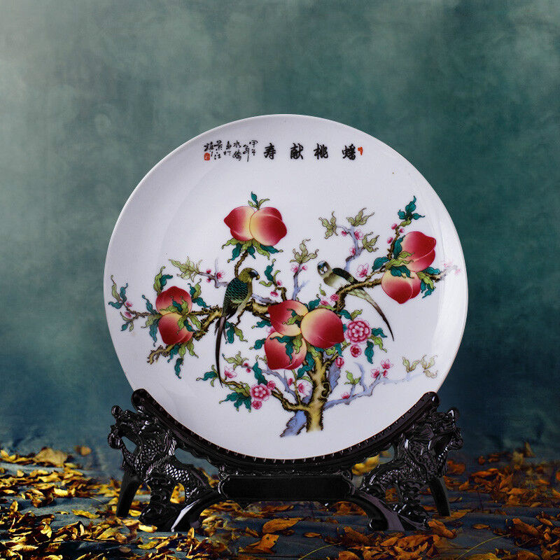 Ceramic Hanging Plate – Office & Living Room Asian Home Decor