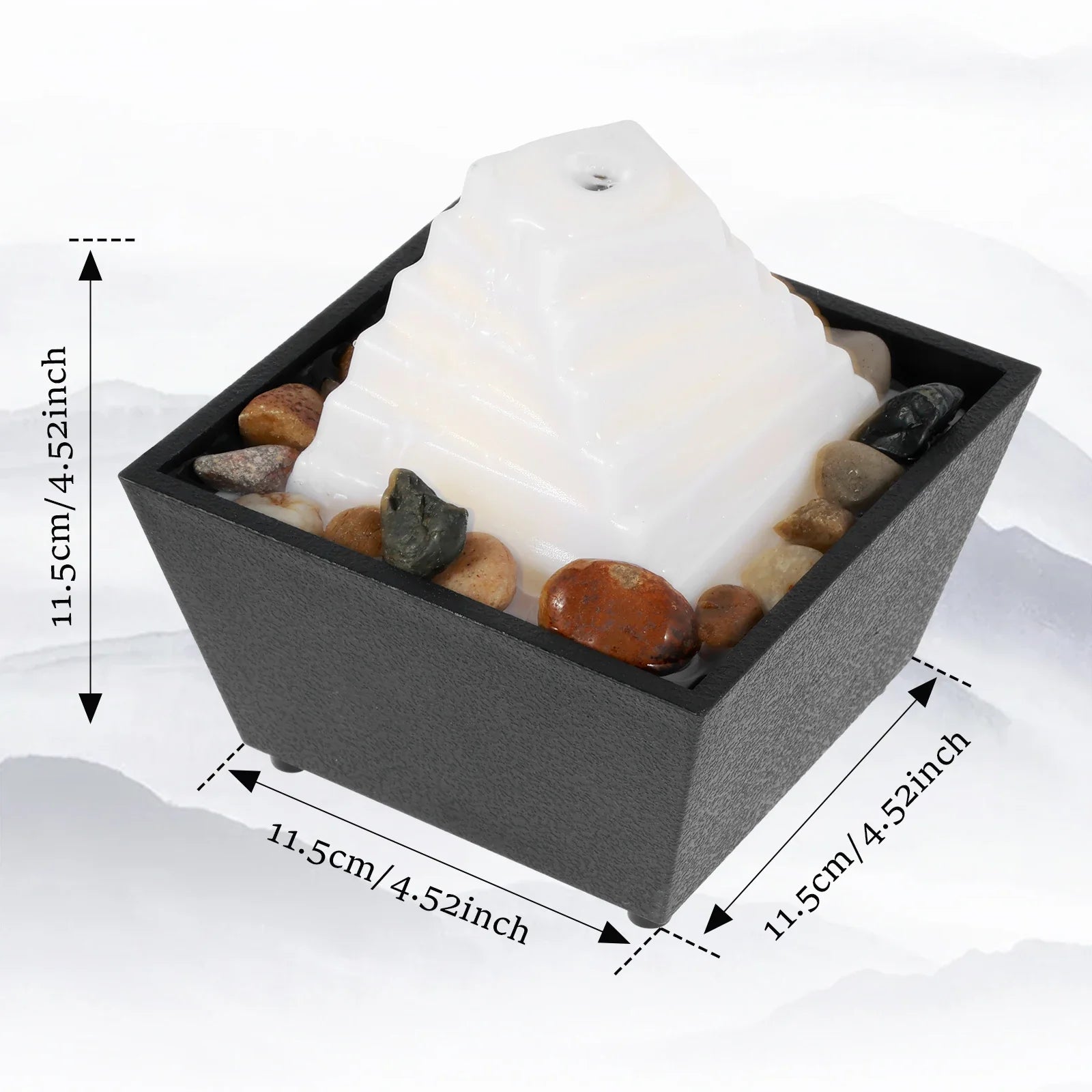 Tabletop Fountain Decor Water Landscape Ornament Attract Wealth Relax Zen Meditation for Table Office Home Bedroom Art Adornment