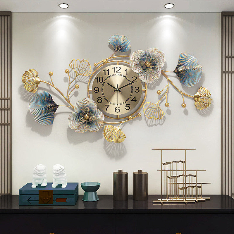 The Golden Grove: Ginkgo Leaf Silent Wall Clock