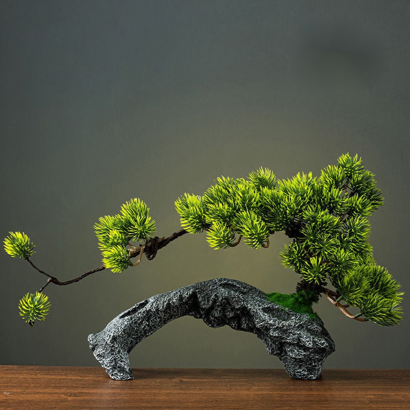 Green Plant Artificial Greeting Pine Rockery Bonsai