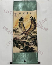 China Old Scroll Wall hanging Rice Paper Painting Liu Jilu's painting of a great Peng spreading its wings