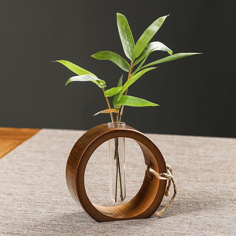 Creative Desktop Handmade Bamboo Flower Ornament and Vase