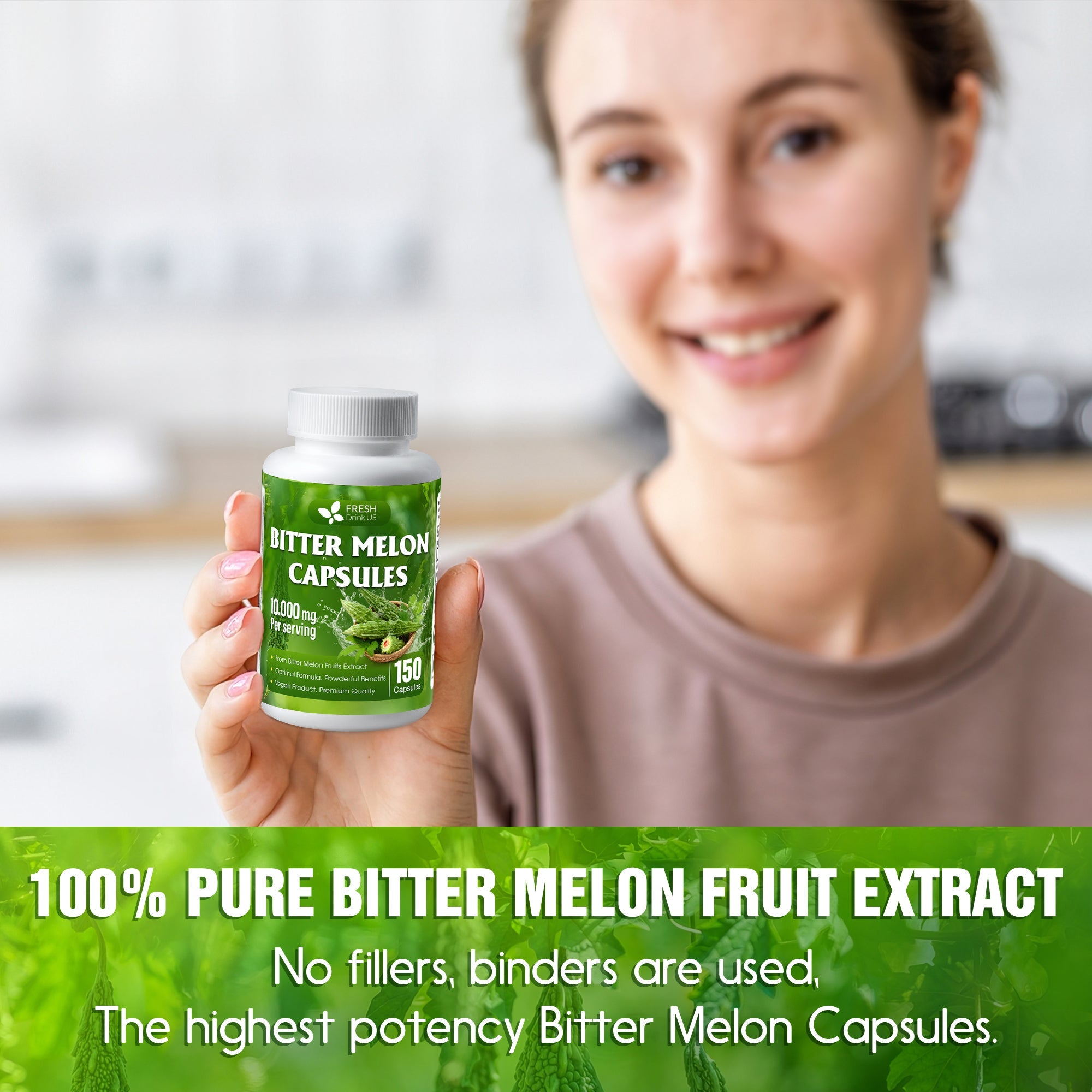 Bitter Melon Capsules, 1000mg, 150 Capsules - Gluten Free, Non-GMO