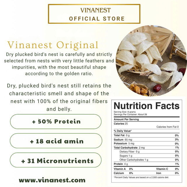 Tổ Yến Rút Lông Khô (Vinanest Original)