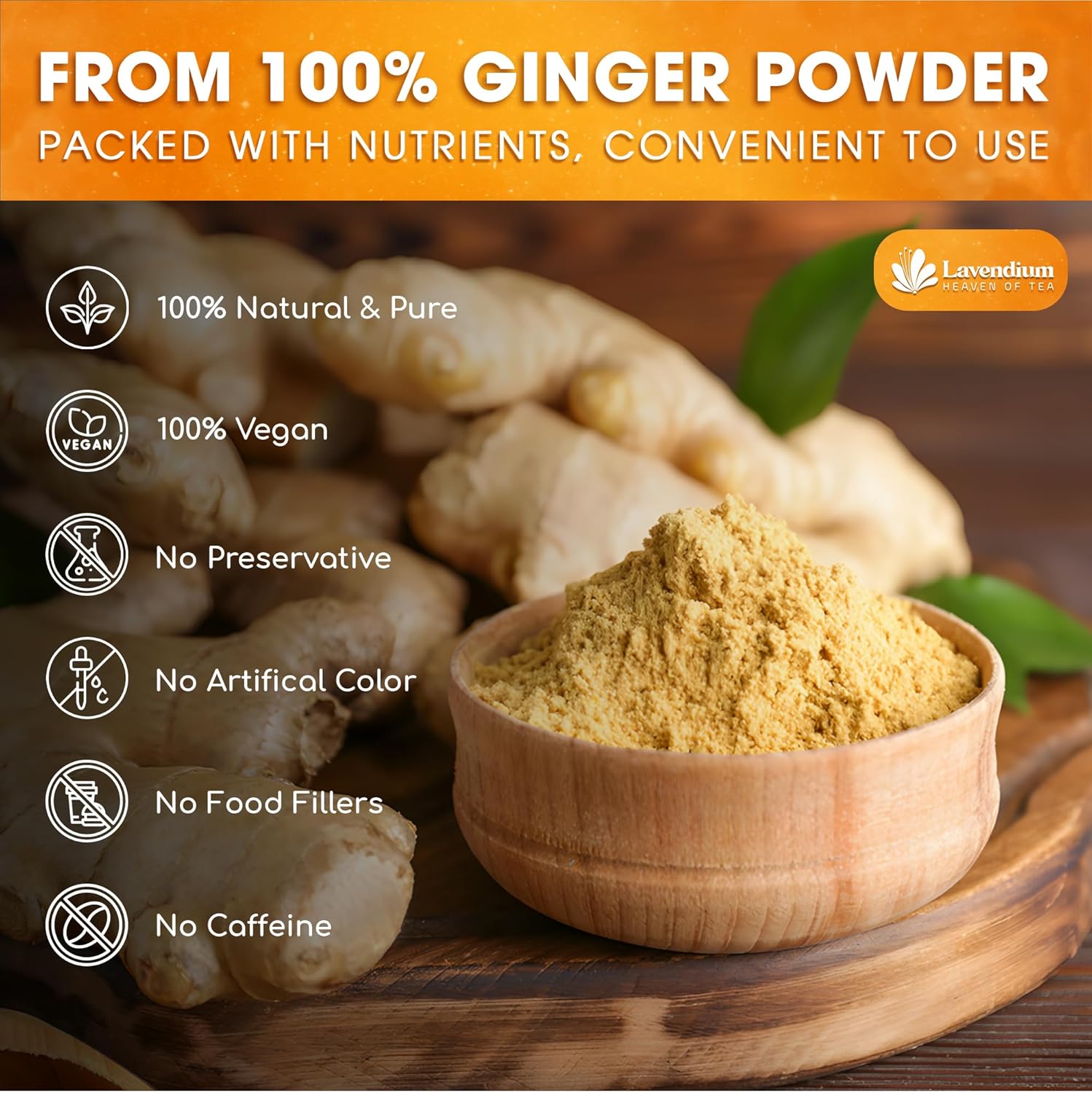 Premium Ginger Powder – Ground Ginger Root – Pure, No Additives – Ideal for Cooking, Baking, Smoothies, and Spice Blends