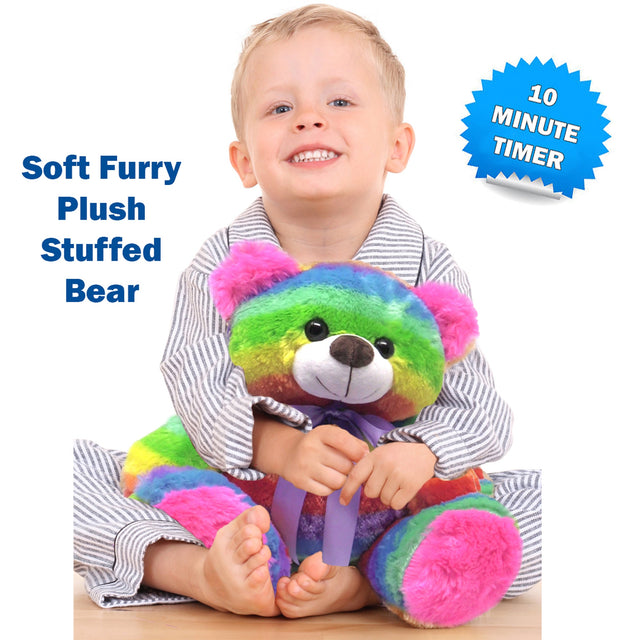 Rainbow Lites Teddy Bear Glow Plush LED Night Light Up Stuffed Animal (16 inch, Batteries Included)