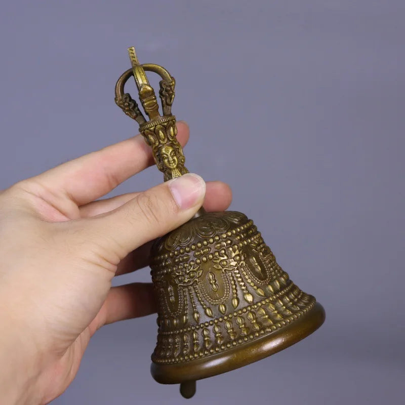 Tibetan Brass Handbell Vajra Buddhist Singing Bell