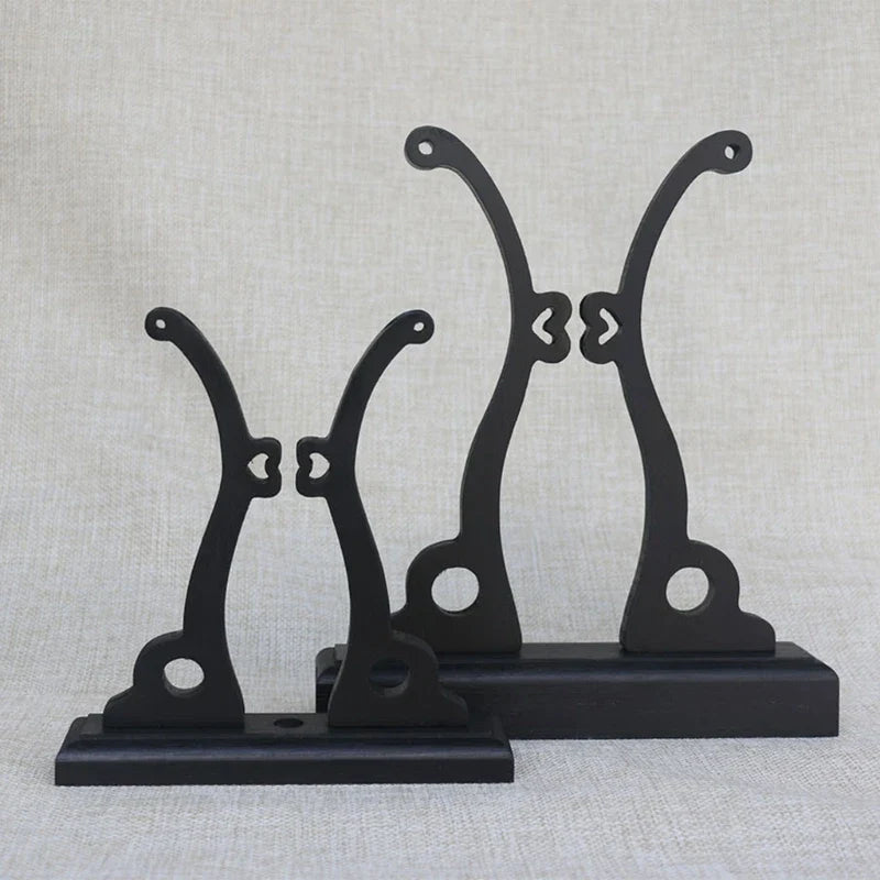 Elegant Chinese Style Bamboo Fan Stand Holder Bracket Rack for Home Office Decor