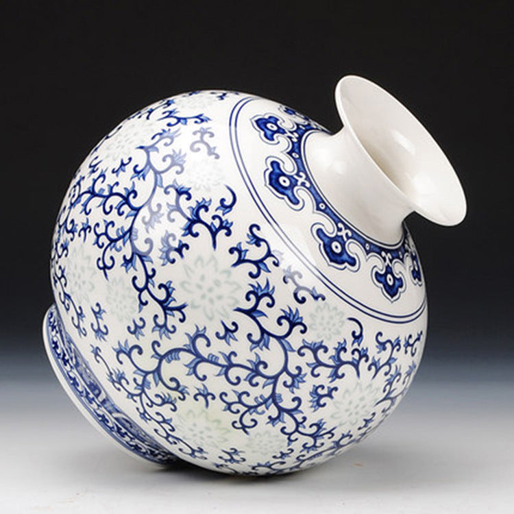 Chinese Porcelain Vase with Blue and White Flowers or Branches