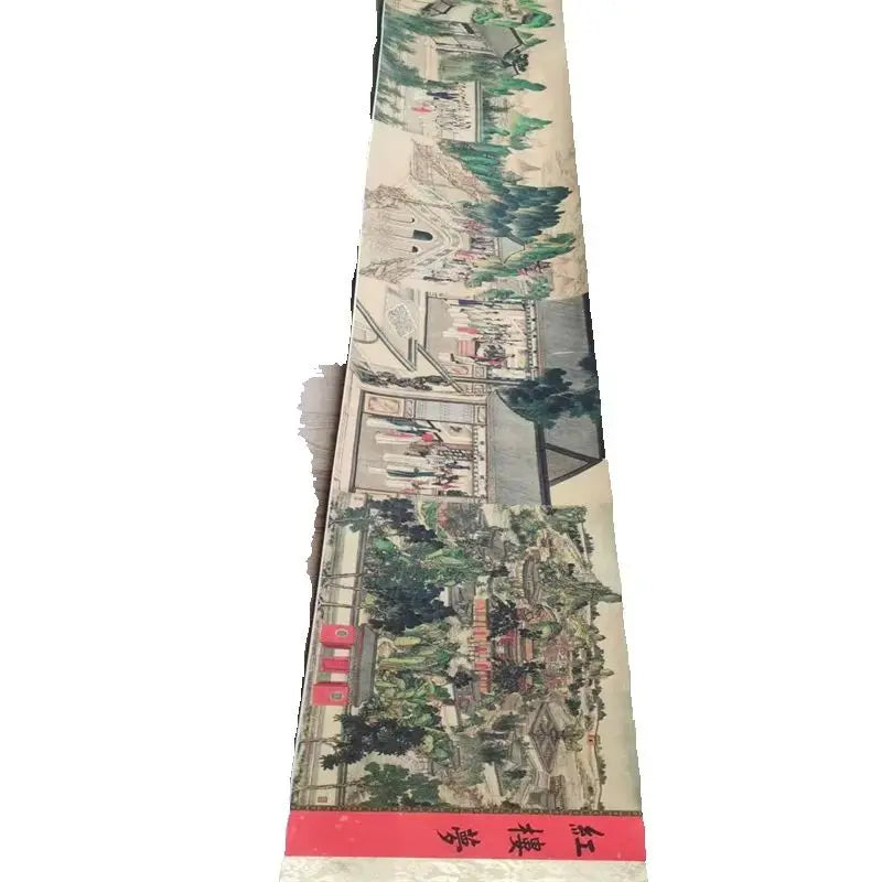 Vintage Chinese Long Scroll – Sun Wen’s “Dream of the Red Chamber” Paper Painting