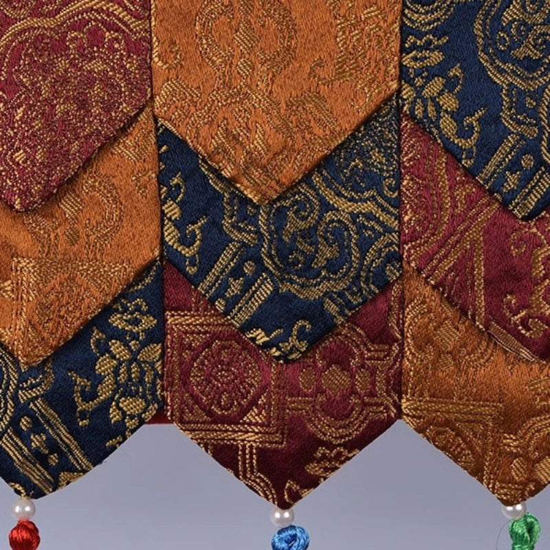 Tibetan-Style Five-Dragon Buddha Curtain – Handmade Temple Door Fabric