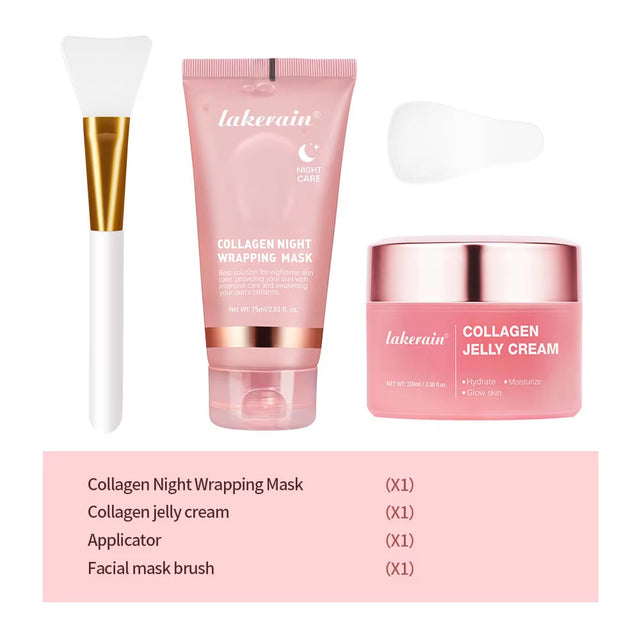 75Ml Collagen Peel-Off Mask Night Wrapping Facial Mud Firming Mask Daily 100G Collagen Jelly Cream Hydrolyzed Collagen Skin Care