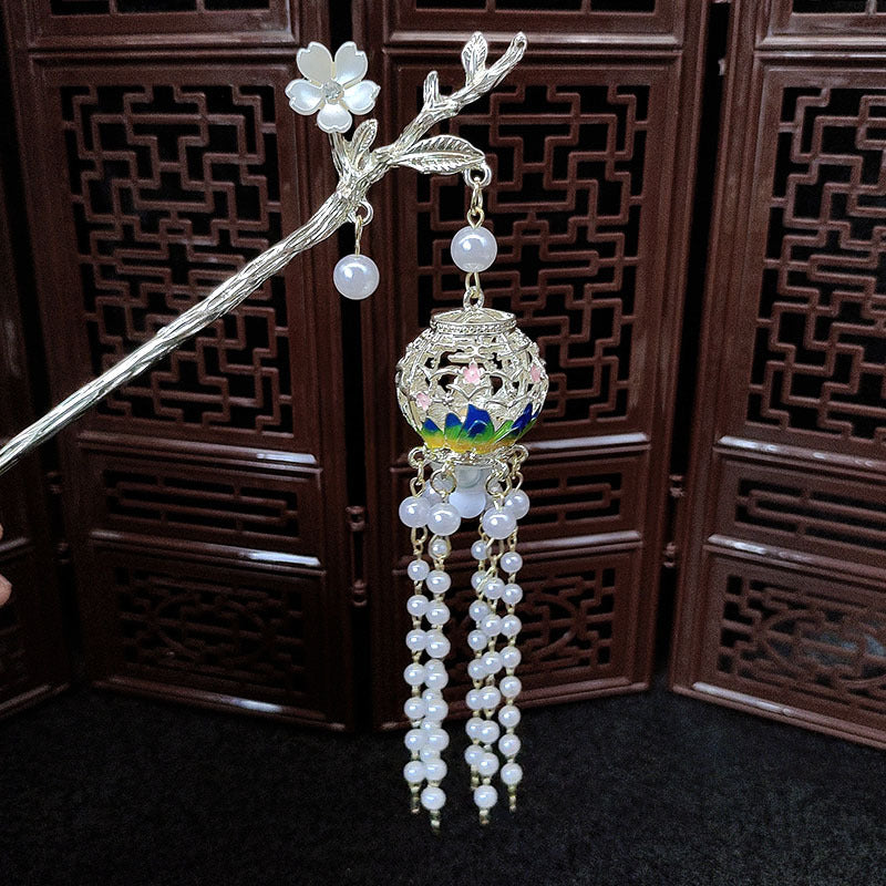 Ancient Chinese Stye Landscape and Lantern Hairpin