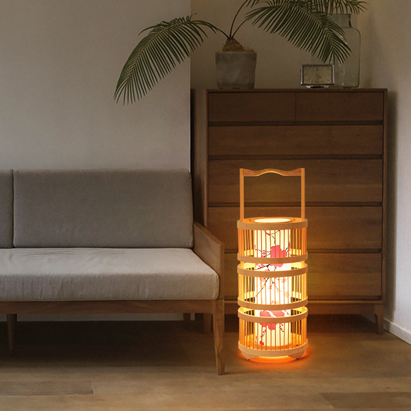 Japanese Bamboo Floor Lamp