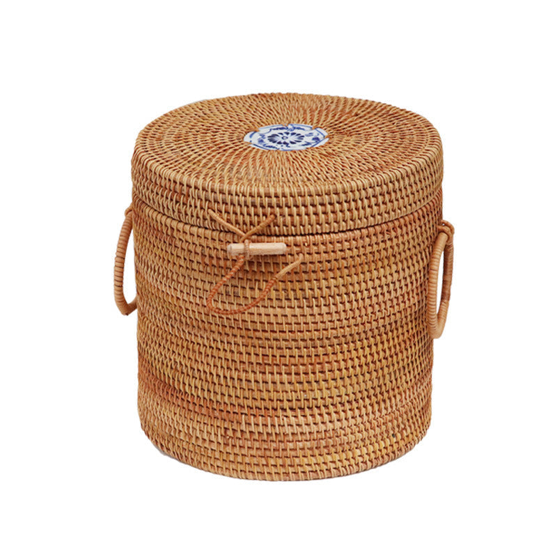 Vietnamese Handmade Rattan Weave Tea Storage