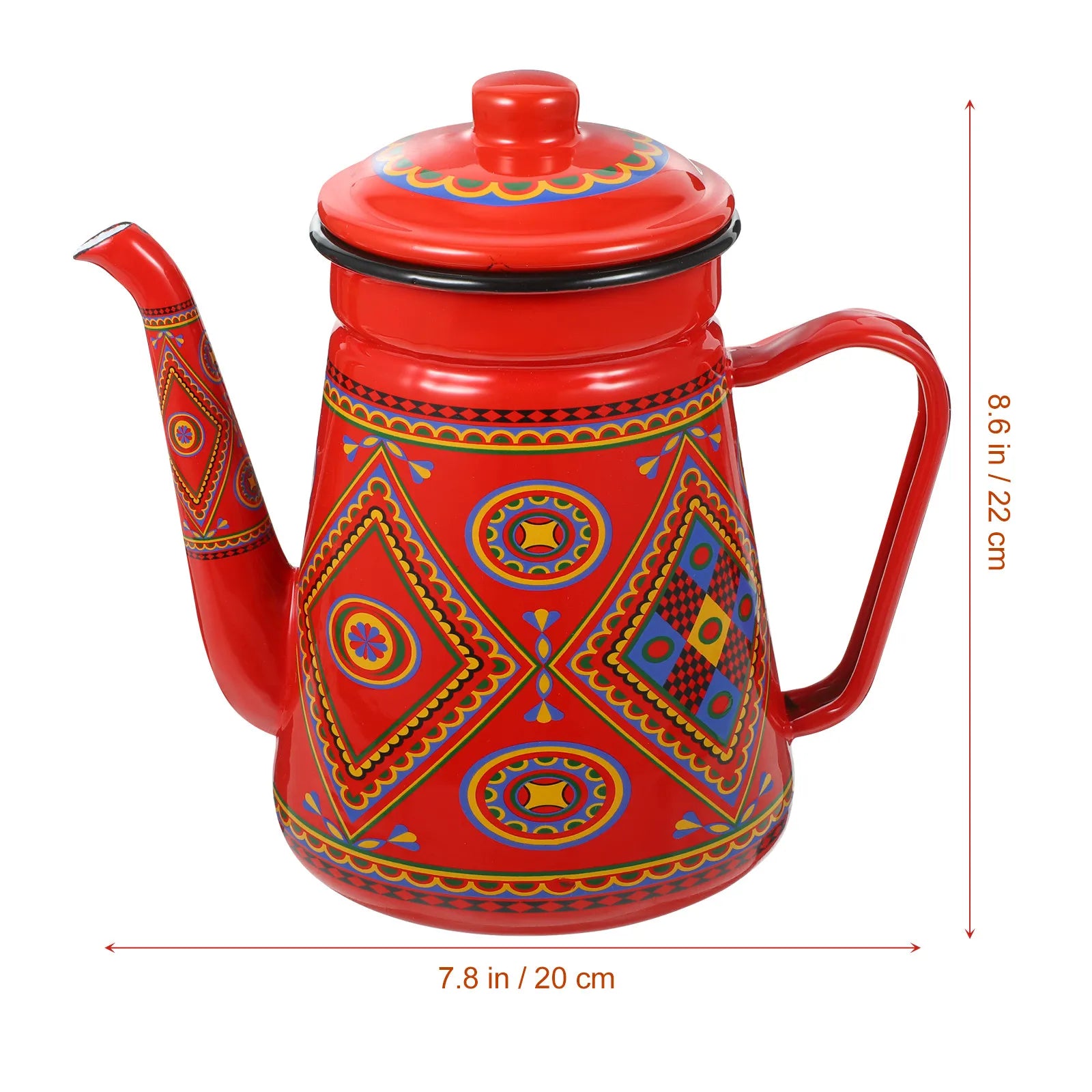 Red Enamel Coffee Pot Stovetop Tea Kettle
