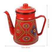 Red Enamel Coffee Pot Stovetop Tea Kettle