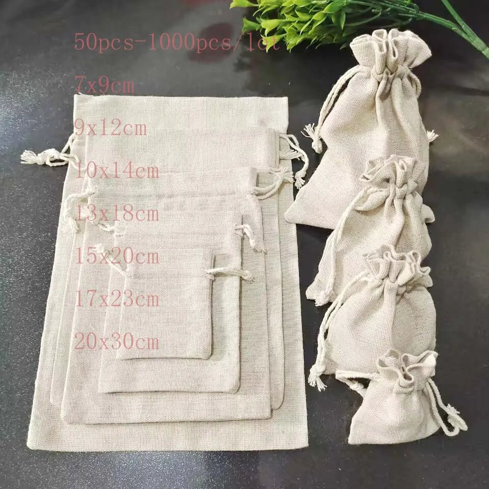 50pcs/lot Burlap Gift Bags