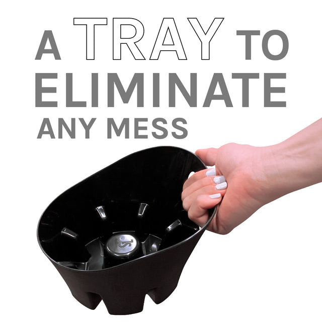Antimicrobial Bellows Accordion Toilet Plunger with Black Storage Tray (Blue)