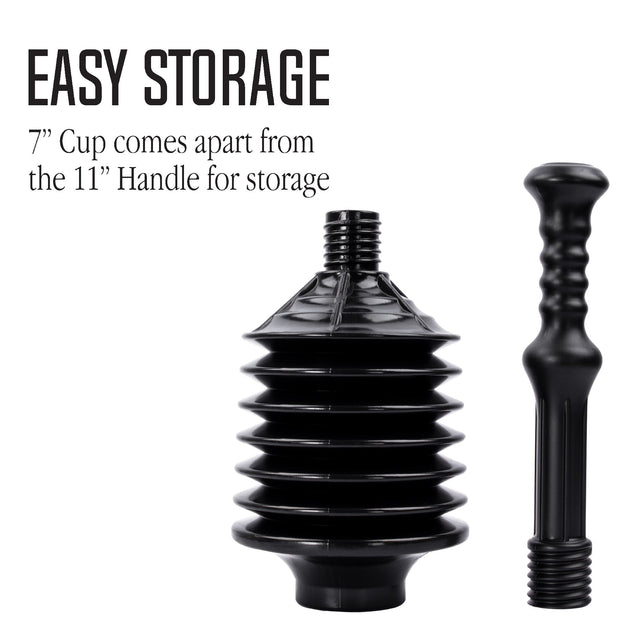 Bellows Accordion Toilet Plunger (Black)