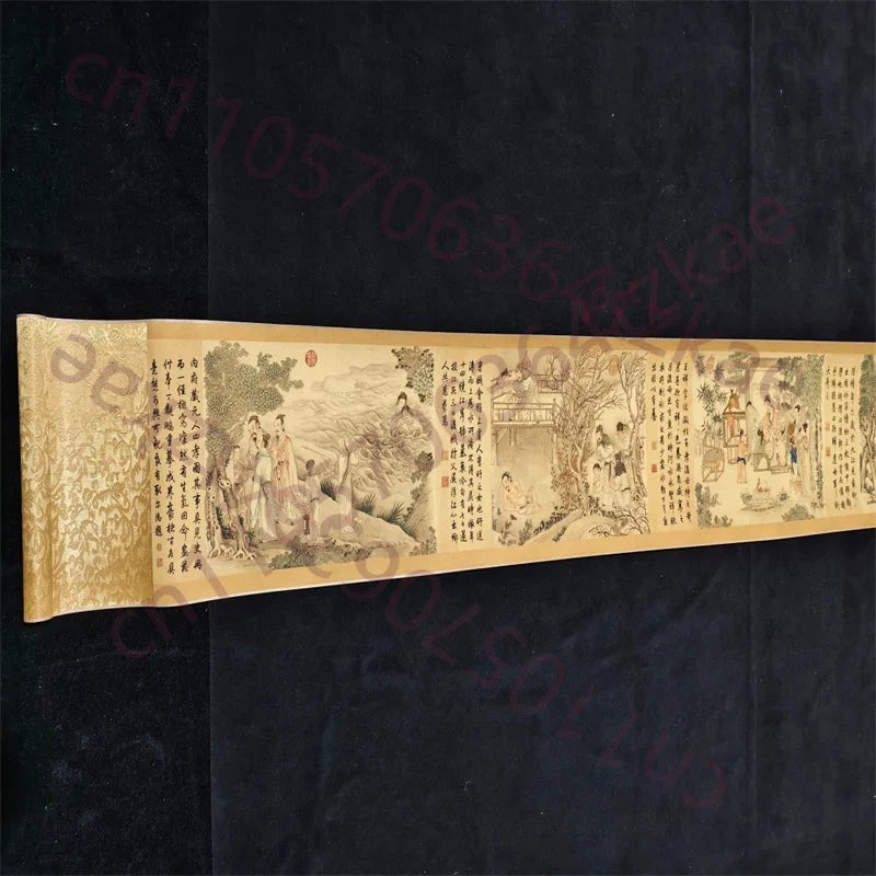 Ding Guanpeng “Four Filial Piety” Long Scroll – Traditional Chinese Painting (294×38.4cm)