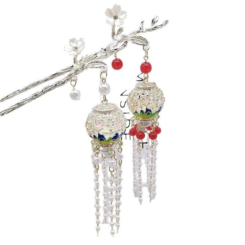 Ancient Chinese Stye Landscape and Lantern Hairpin